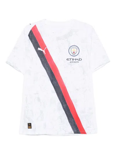 Puma X Kidsuper Manchester City Fc Diagonal-stripe Graphic T-shirt In White