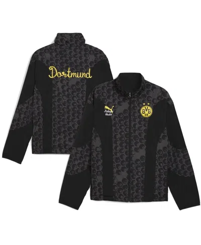 PUMA X KID SUPER MEN'S BLACK BORUSSIA DORTMUND 2025 FIFA CLUB WORLD CUP REVERSIBLE FULL-ZIP JACKET