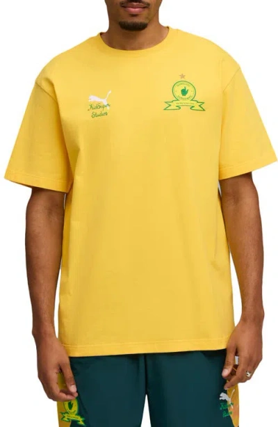 Puma X Kidsuper Msfc Cotton Graphic T-shirt In Yellow