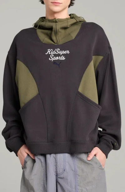 Puma X Kidsuper Oversize Colorblock Hoodie In Gray