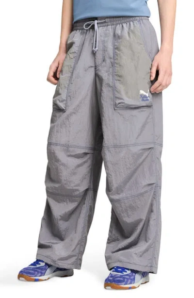 Puma X Kidsuper Oversize Nylon Ripstop Cargo Pants In Gray