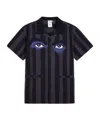 Puma X Kidsuper Stripe Cotton Seersucker Camp Shirt In Navy Blue