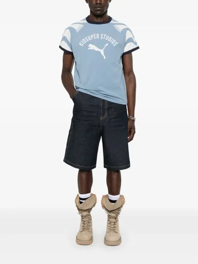 Puma Kidsuper Srudios Ringer T-shirt In Native Blue