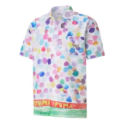 Puma X Kidsuper Studios All Over Print T-shirt 'white Red Blue' In Multi