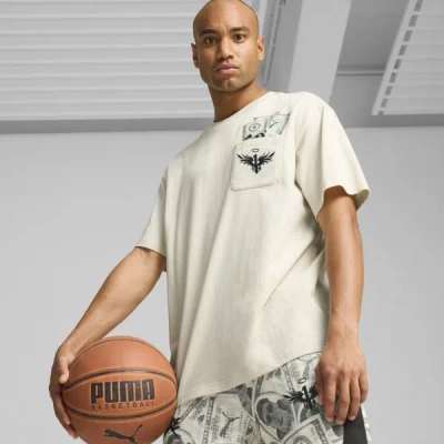 Puma X Lamelo Ball Bucks Men's Basketball T-shirt In Alpine Snow