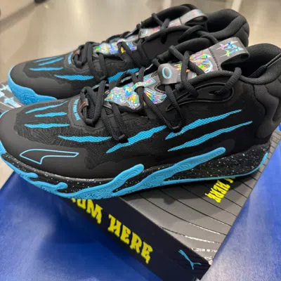 Pre-owned Puma X Lamelo Ball Mb.03 ‘blue Hive' Black/electric Blue Mens Size 379221-01