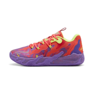 Puma X Lamelo Ball Mb.03 Lo Lava Big Kids' Basketball Shoes In Purple Glimmer-red Blast