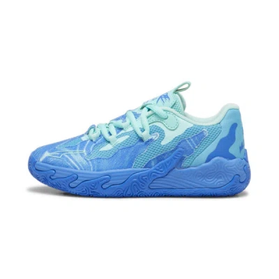 Puma X Lamelo Ball Mb.03 Lo Team Little Kids' Basketball Shoes In Hyperlink Blue-bright Aqua-electric Peppermint