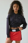 Puma X Laquan Smith Cropped Hoodie Sweatshirt In New Navy, Women's At Urban Outfitters In New Navy