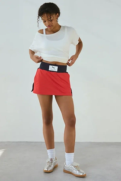 Puma X Laquan Smith Tear-away Mini Skort In For All Time Red, Women's At Urban Outfitters