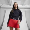 Puma X Laquan Smith Cropped Hoodie Sweatshirt In New Navy, Women's At Urban Outfitters In Blue