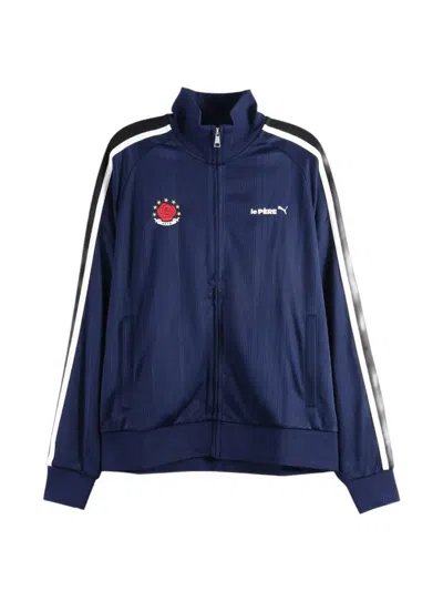 Puma X Le Père Logo-embroidered Side-stripe Jacket In Blue