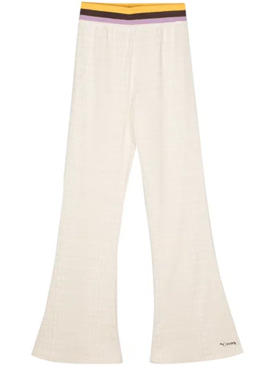 Puma X Lemlem Geometric Flared Trousers In White