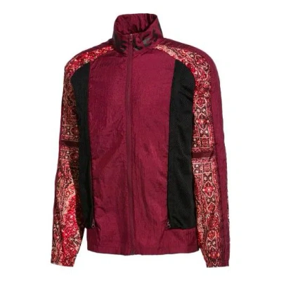 Puma X Les Benjamins Crossover Casual Sports Stand Collar Printing Jacket Deep Red In Pink