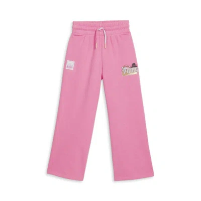 Puma X L.o.l. Surprise! Little Kids' Wide Leg Pants In Strawberry Burst