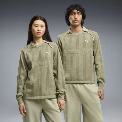 Puma X Madhappy Pointelle Long Sleeve Jersey In Green