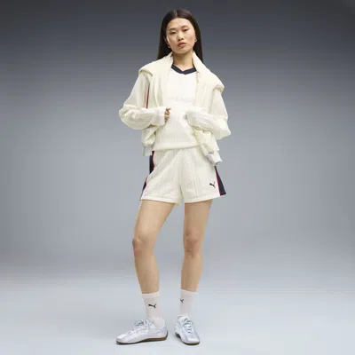 Puma X Madhappy Women's Pointelle Knitted Shorts In White