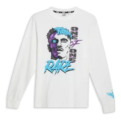 Puma X Melo Blue Hive Long Sleeve Basketball T-shirt 'white'