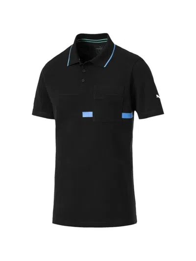 Puma X Mercededs Chest-pocket Polo Shirt In Black