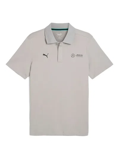 Puma X Mercedes Amg Petronas F1 Team Logo-detail Polo Shirt In Gray