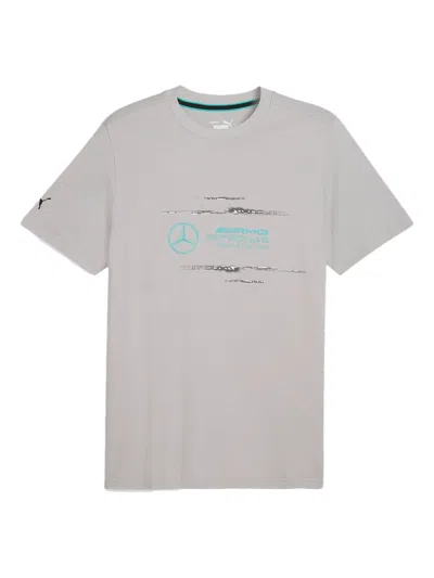 Puma X Mercedes Amg Petronas F1 Team Logo-print T-shirt In Gray