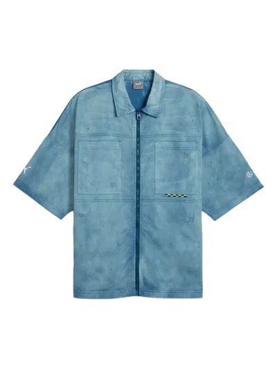 Puma X Mercedes Amg Petronas F1 Team Printed Shirt In Blue