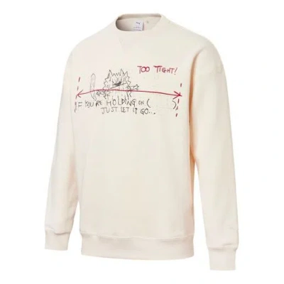 Puma X Michael Lau Graphic Long Sleeve Crew Neck Sweater 'beige' In Neutral