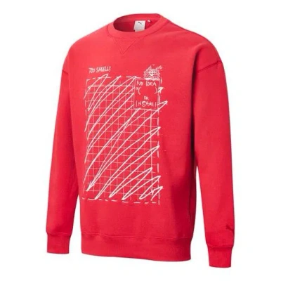 Puma X Michael Lau Graphic Long Sleeve Crew Neck Sweaters 'red'