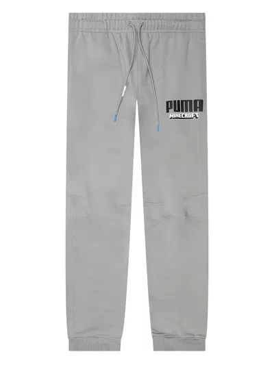 Puma X Minecraft Logo-print Track Pants In Gray