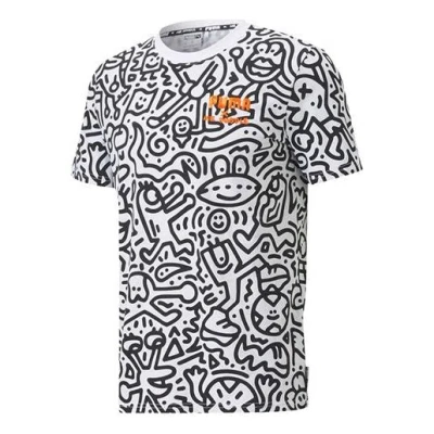 Puma X Mr Doodle Aop Tee Short Sleeve In Black