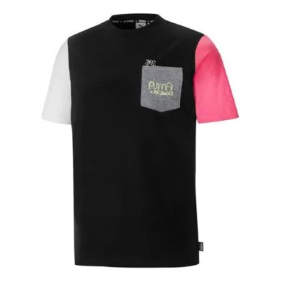 Puma X Mr Doodle Crossover Casual Sports Round Neck Short Sleeve Black