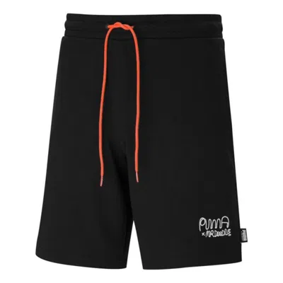 Puma X Mr Doodle Crossover Funny Graffiti Sports Shorts Black