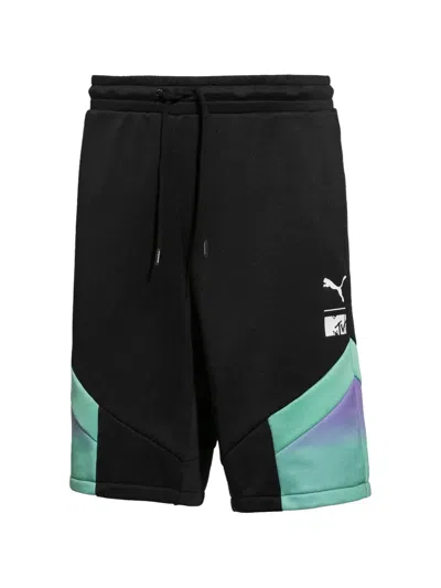 Puma X Mtv Graphic Shorts In Black
