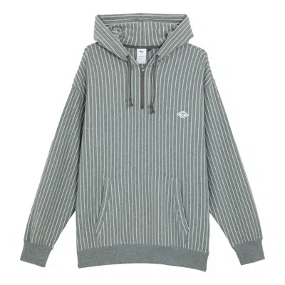 Puma X Nanamica Striped Hoodie 'grey' In Green