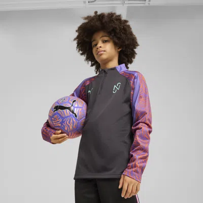 Puma X Neymar Creativity Big Kids' Quarter-zip Soccer Top In Gray
