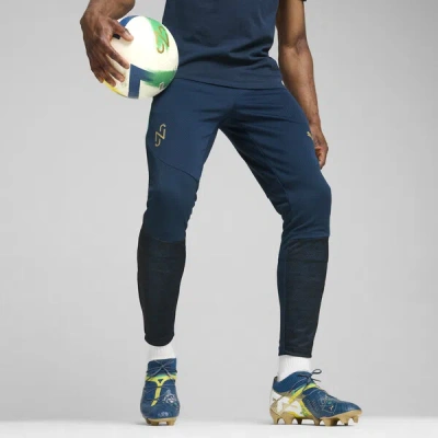 Puma X Neymar Jr "bna" Men's Training Pants In Blue Horizon-grassy Green