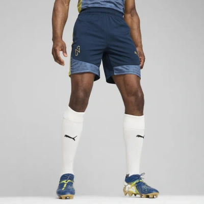 Puma X Neymar Jr "bna" Men's Training Shorts In Marine Blue-pelé Yellow