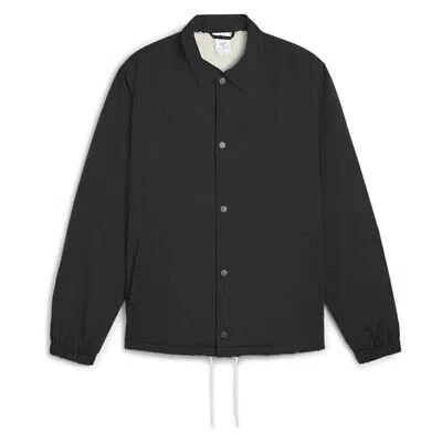 Pre-owned Puma X Noah Coach Graphic Embroidered Button Down Jacket Mens Black Casual Athle