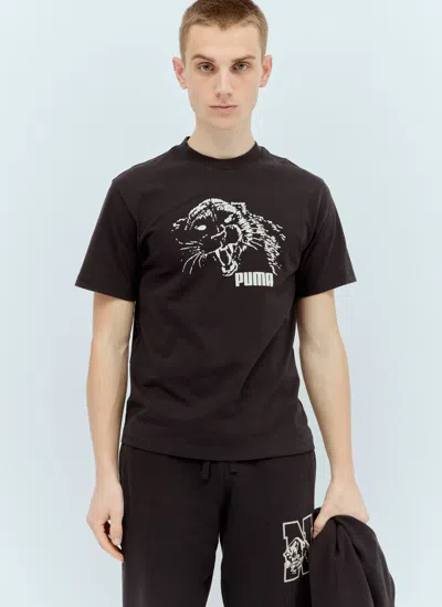 Puma X Noah Logo Print T-shirt In Black