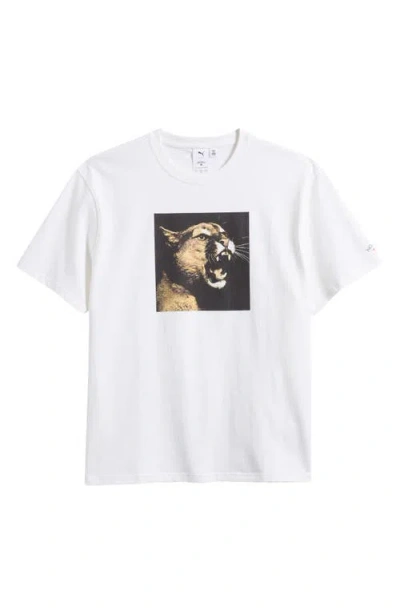 Puma X Noah  Cotton Graphic T-shirt In  White