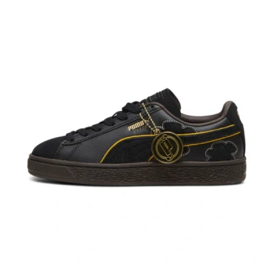 Puma X One Piece Suede Blackbeard Teech Big Kids' Sneakers In Black- Black-dark Chocolate