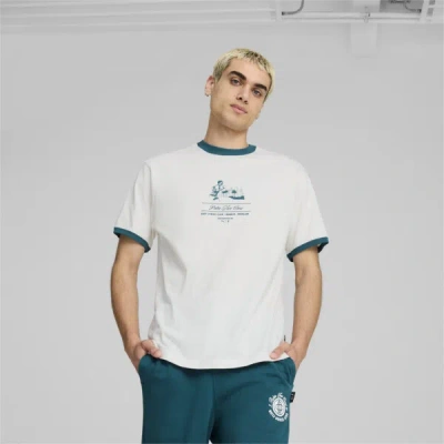 Puma X Palm Tree Crew Men's Ringer T-shirt In White