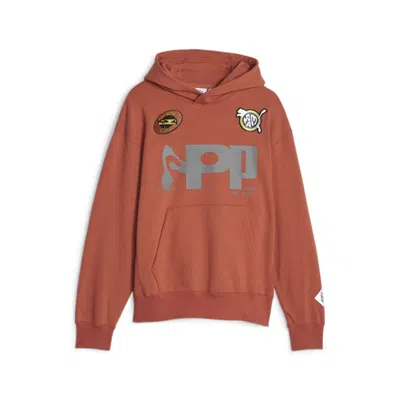 Puma X Perks And Mini Graphic Hoodie 'apple Cider' In Brown
