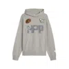 Puma X Perks And Mini Graphic Hoodie 'concrete Grey' In Gray