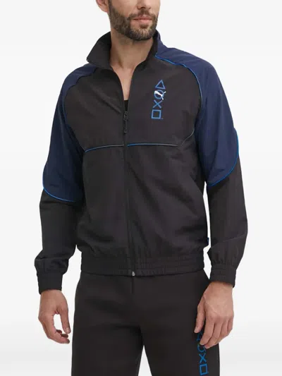 Puma X Playstation Panelled Zip Jacket In Black