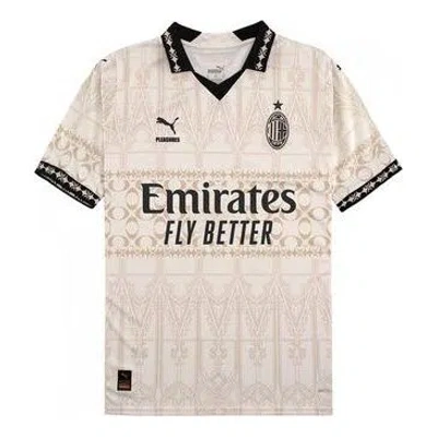 Puma X Pleasures Ac Milan 2023/24 Light Version Jersey 'beige Black' In White