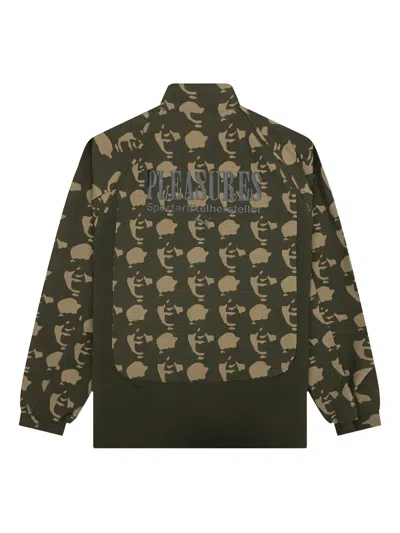Puma X Pleasures Face-print Zip Jacket In Green