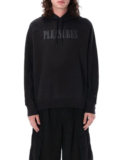 Puma X Pleasures Logo Printed Drawstring Hoodie In Black