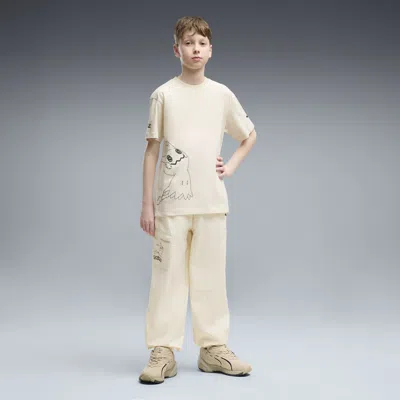 Puma X Pokemon Big Kids' Relaxed Cargo Pants In Neutral