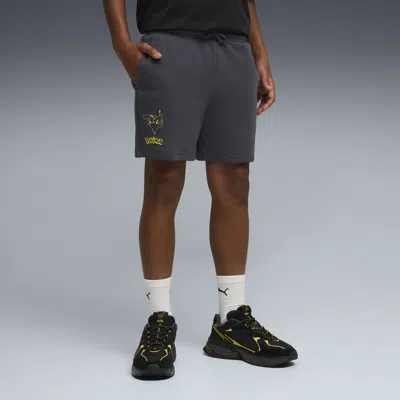 Puma X Pokemon Big Kids' Relaxed Shorts In Gray